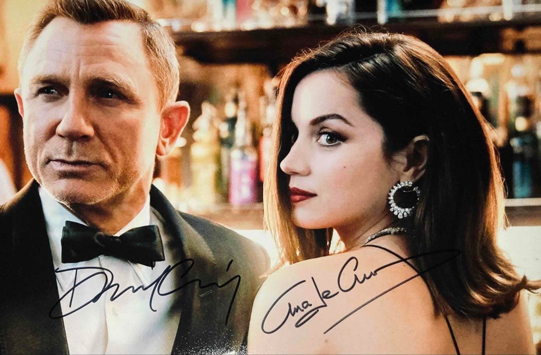 007 ダニエル・クレイグ & アナ・デ・アルマス 直筆サイン入り写真 保証書付