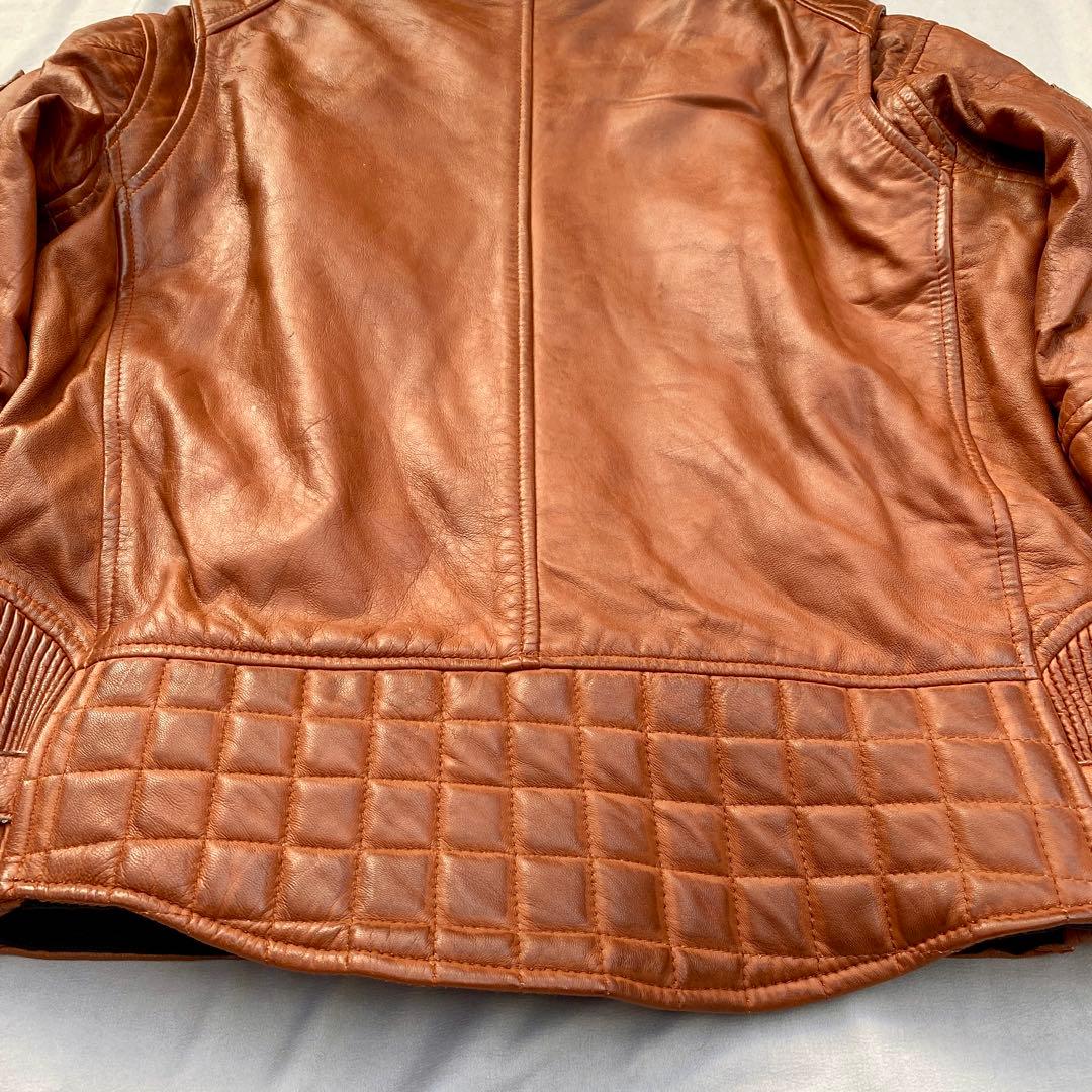 【美品】　DEGNER ライダースジャケット　ラムレザー　羊革　ヴィンテージ加工
