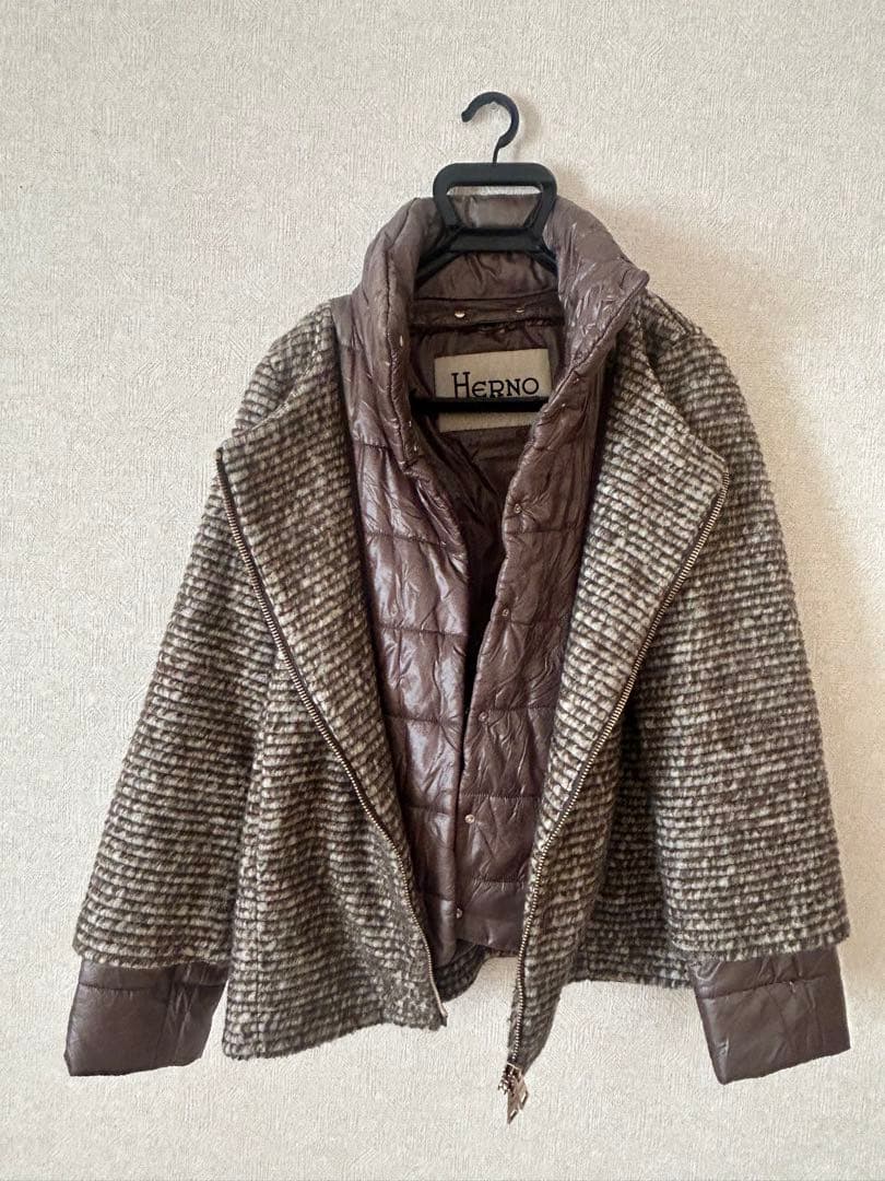 【zhangyuqing3919】HERNO　ツイードジャケットコート