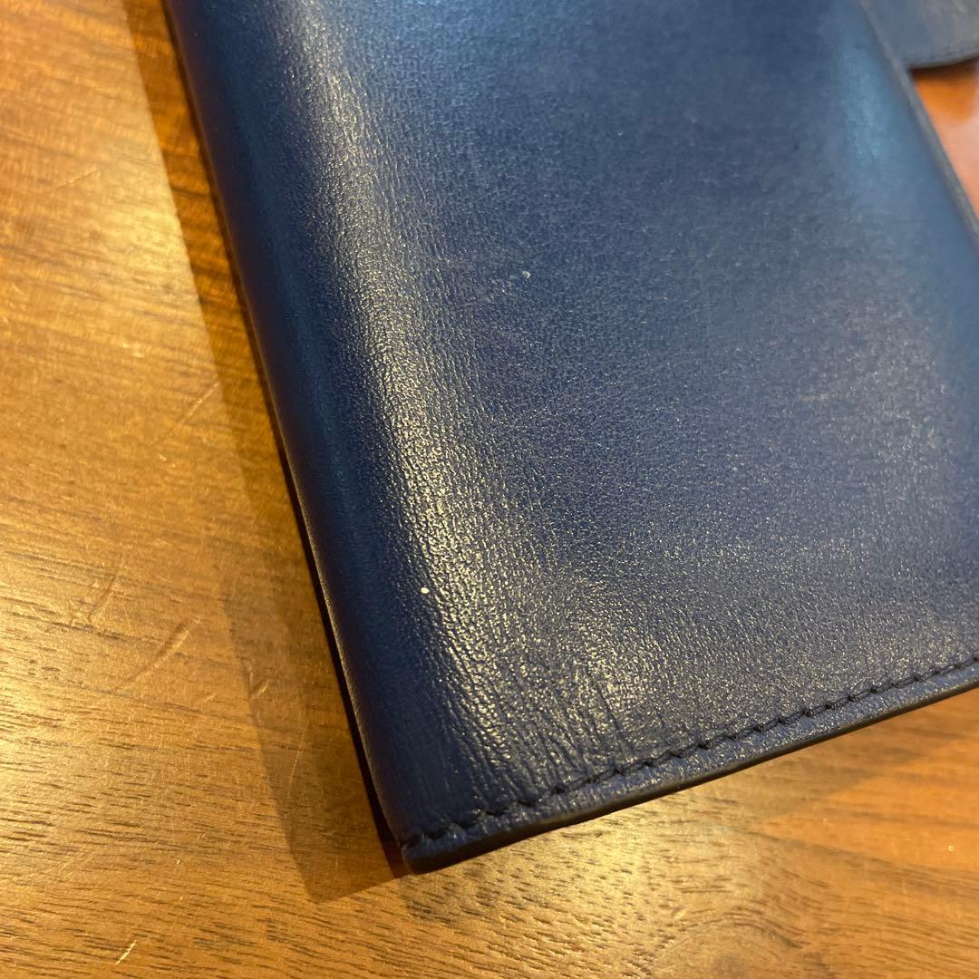 ☆箱付き！ヴェルサーチ⭐︎ネイビー 長財布 金色ロゴボタン付き⭐︎