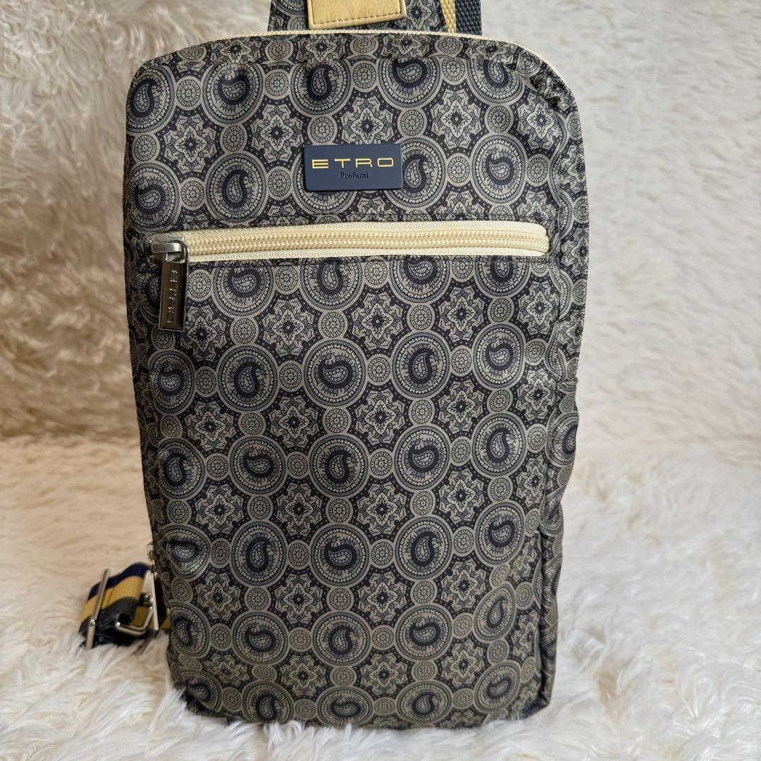 ポン子 様 ETRO エトロ ペイズリー柄 ボディバッグ ショルダー グレー系.