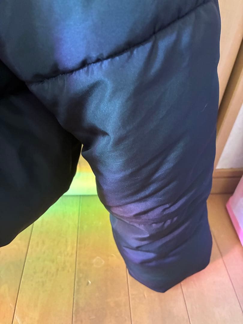 NICE CLAUP フード付きショートフェイクダウンジャケット