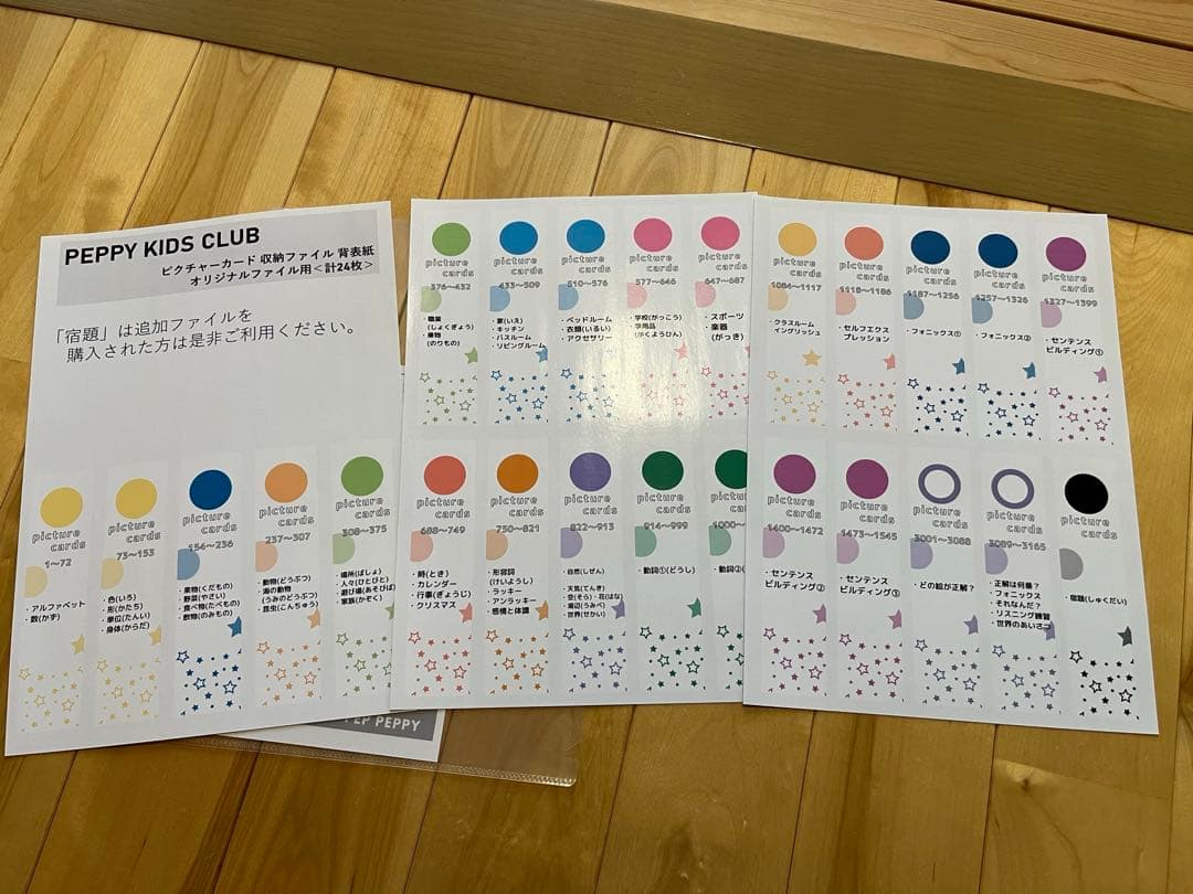 ペッピーキッズクラブ収納ファイルピクチャーカード収納　セット