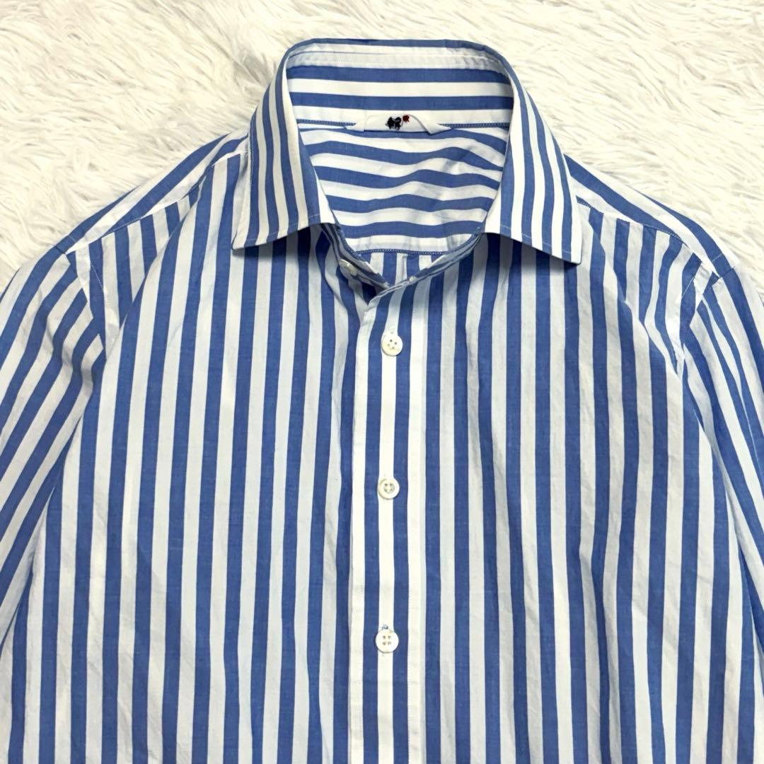 45R 長袖ストライプシャツ　綿　コットン　サイズ3 レディース