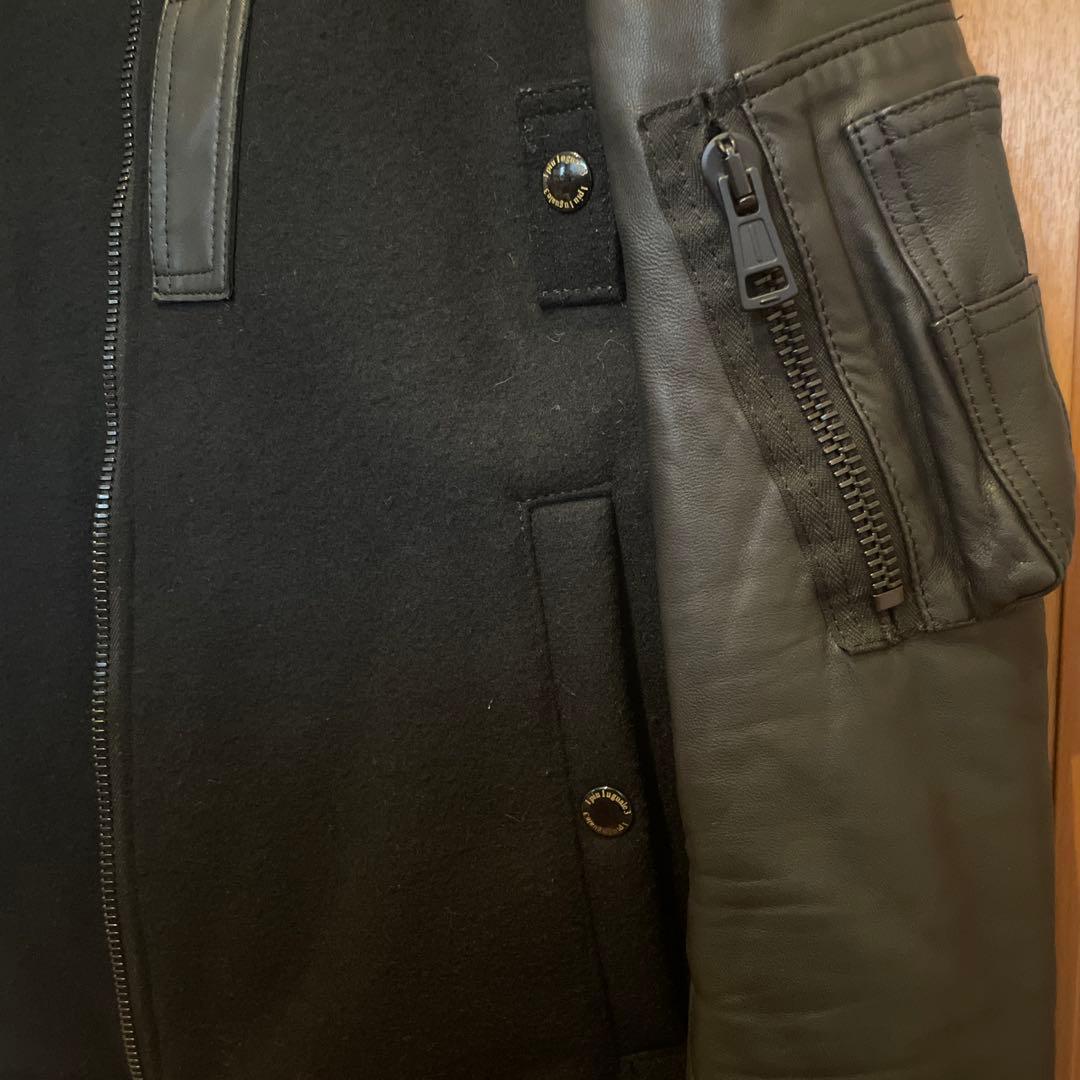 1 piu 1 uguale 3 レザージャケット 黒