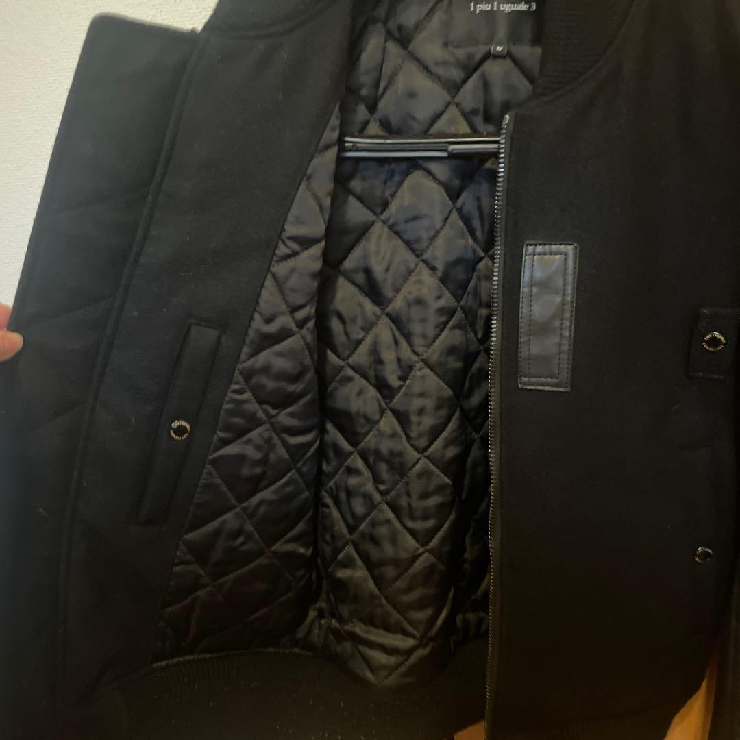 1 piu 1 uguale 3 レザージャケット 黒