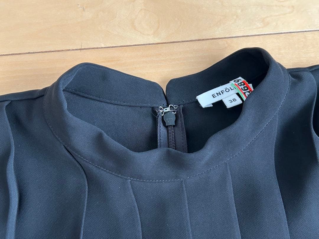 ENFÖLD エンフォルド プリーツブラウス 黒 38 美品　セレモニー服