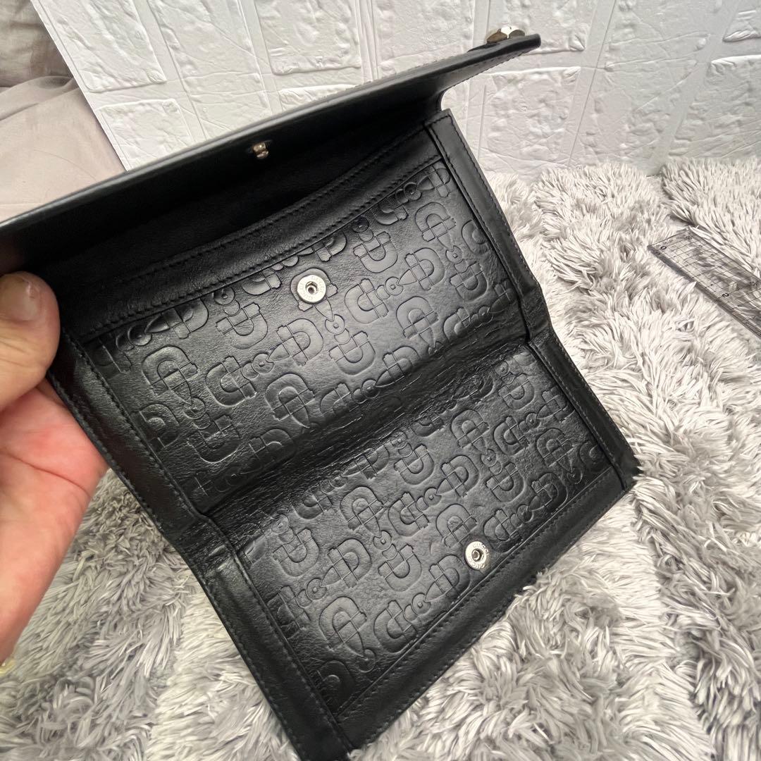美品✨GUCCI ホースビット柄　レザー　Wホック　ブラック　メンズ　長財布