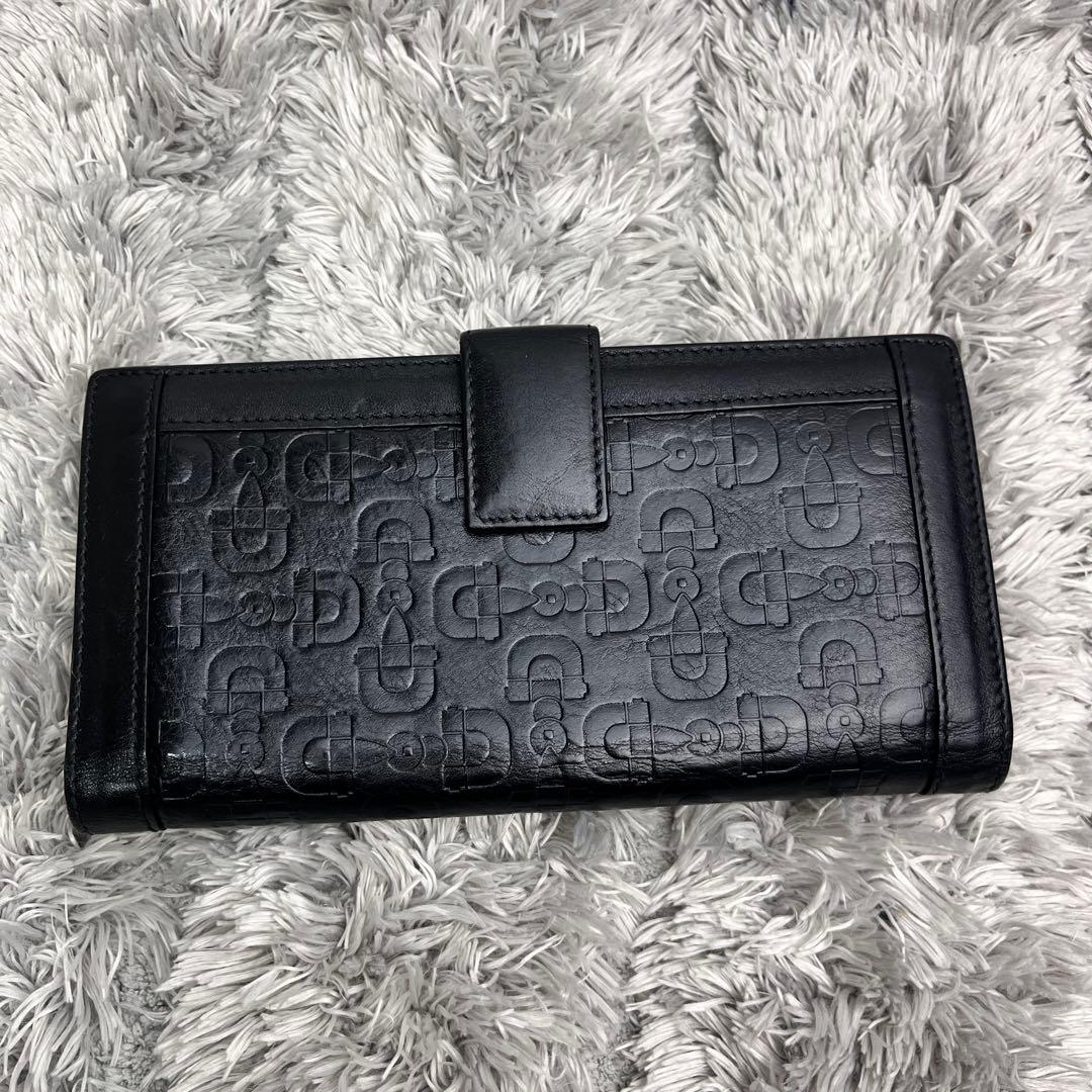 美品✨GUCCI ホースビット柄　レザー　Wホック　ブラック　メンズ　長財布
