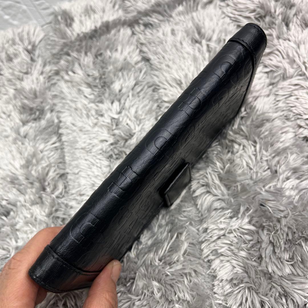 美品✨GUCCI ホースビット柄　レザー　Wホック　ブラック　メンズ　長財布