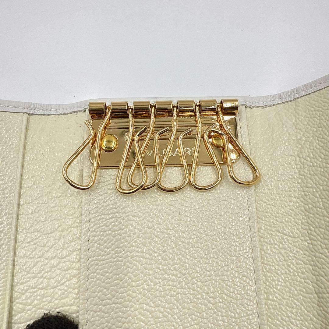 【未使用】BVLGARI ブルガリ ６連 キーケース ホワイト ゴールド金具