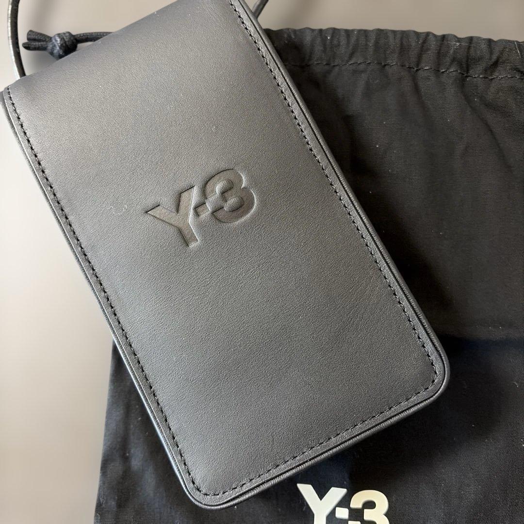 Y-3 ブラックレザー 携帯ケース