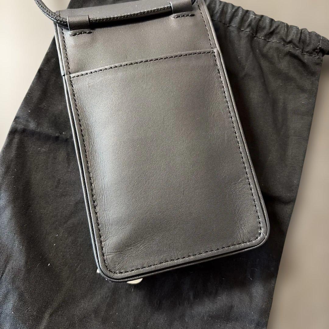 Y-3 ブラックレザー 携帯ケース