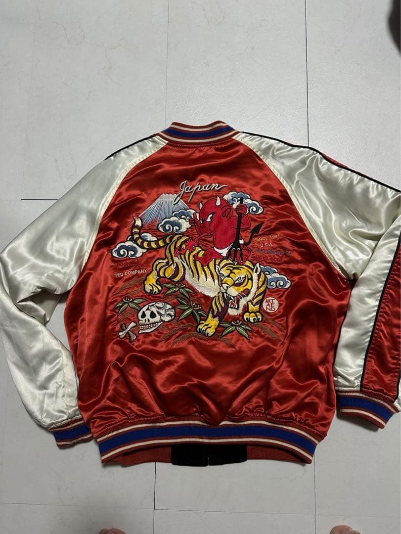 【超希少】テッドマンXL スカジャン リバーシブル サテン ベロア刺繍別珍