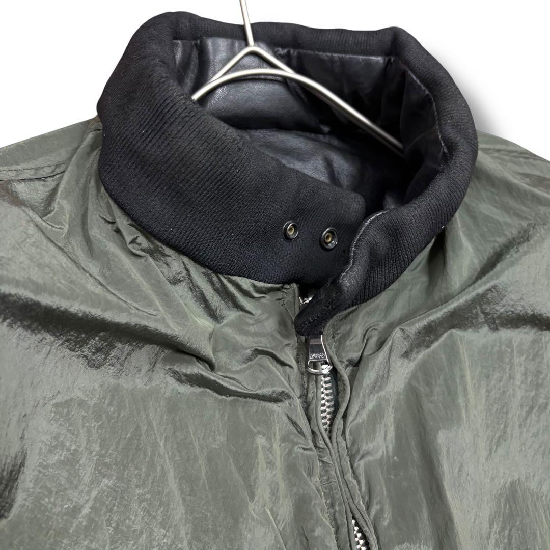 10ss/stone /ナイロンメタル/レザー/リバーシブル黒/緑