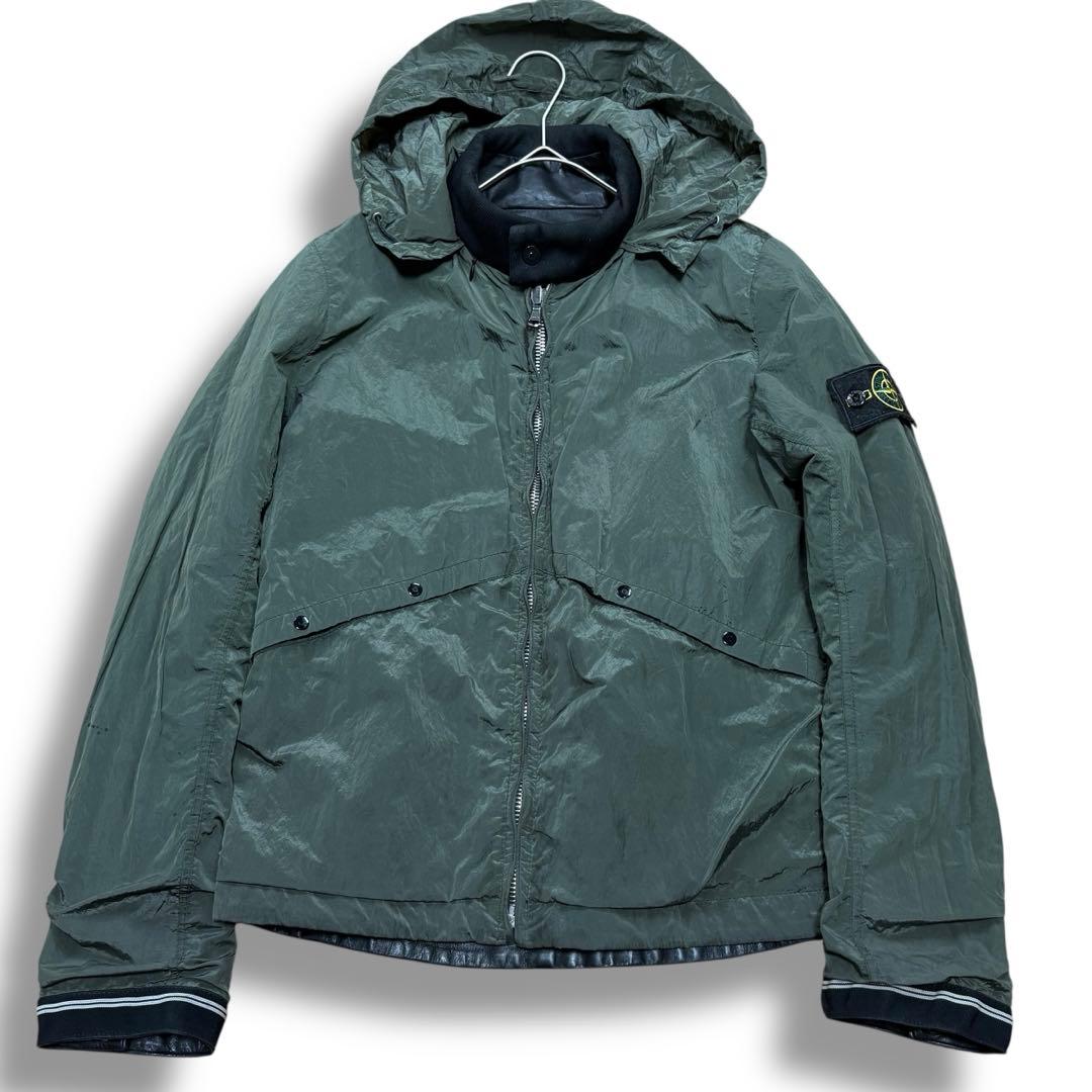 10ss/stone /ナイロンメタル/レザー/リバーシブル黒/緑