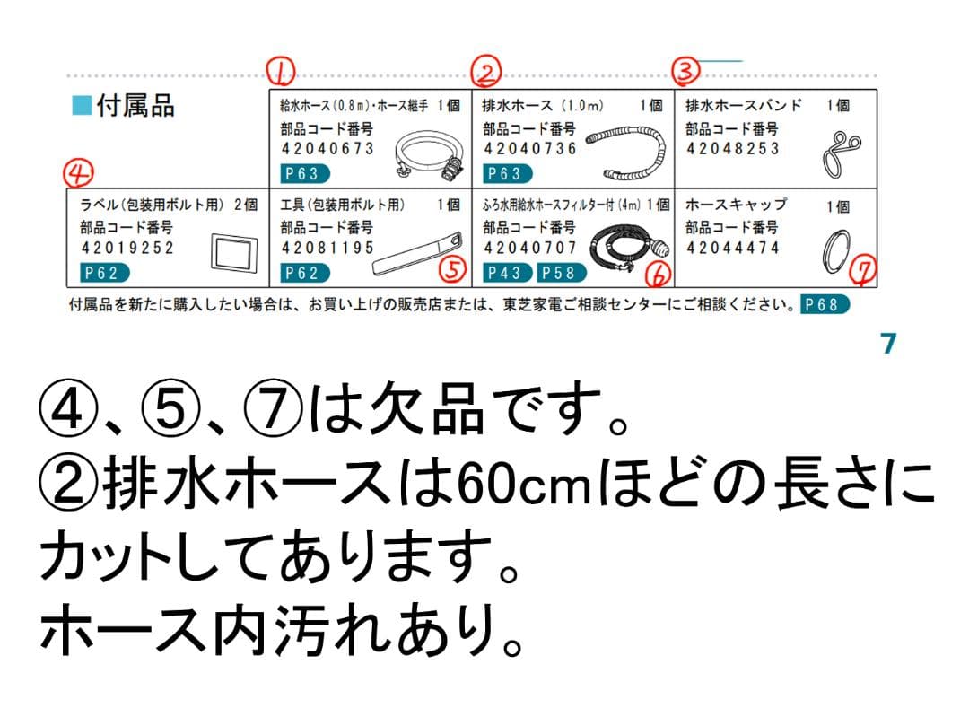【ジャンク】TOSHIBA ドラム式洗濯乾燥機 TW-150VC(W)