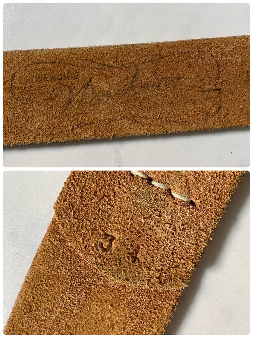 【美品】ウエアハウス　ベルト　スエード　八角バックル　レザー　革　ブラウン