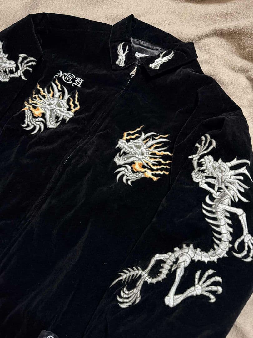 未使用 別珍 龍 ドラゴン刺繍 スカジャン unisex 美品 vintage