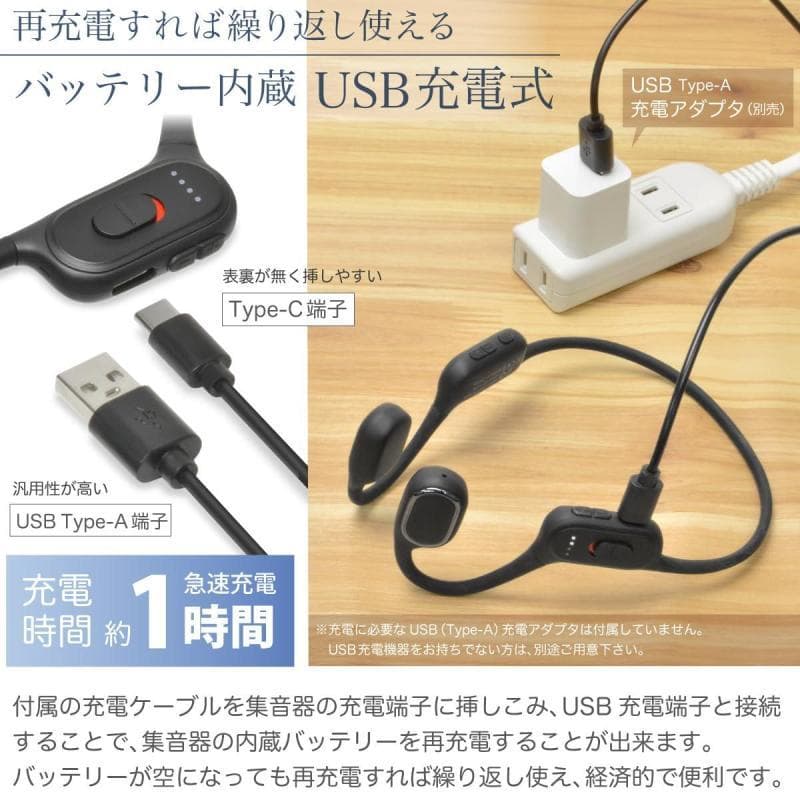 【未開封新品】骨伝導集音器 Bluetooth5.3 ワイヤレス 福耳極