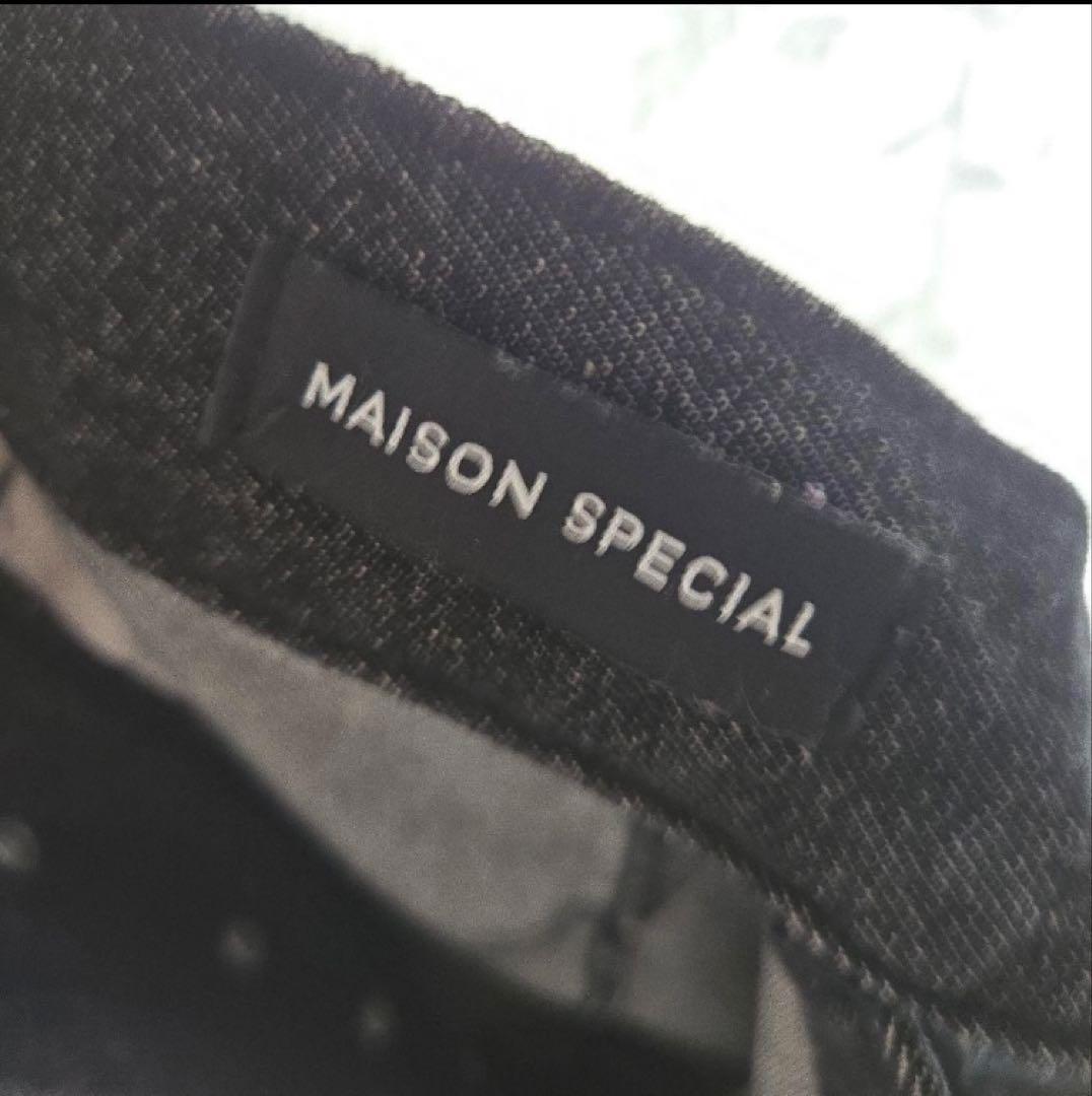 MAISON SPECIAL アイレットデニムパンツ 【ブラック、38サイズ】