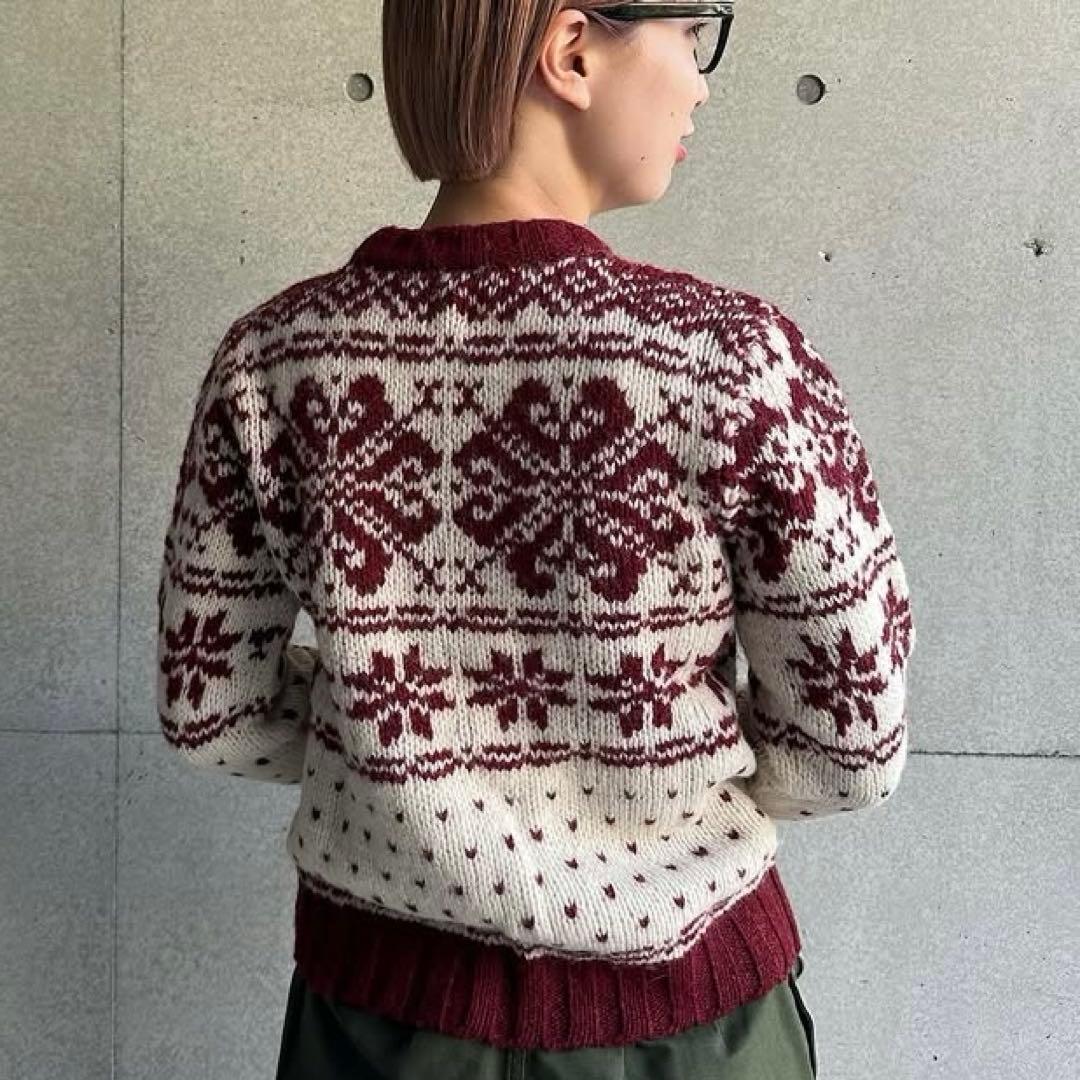 希少　KIN マチュピチュ　オオシマレイ　雪柄ニット　シェットランドウール