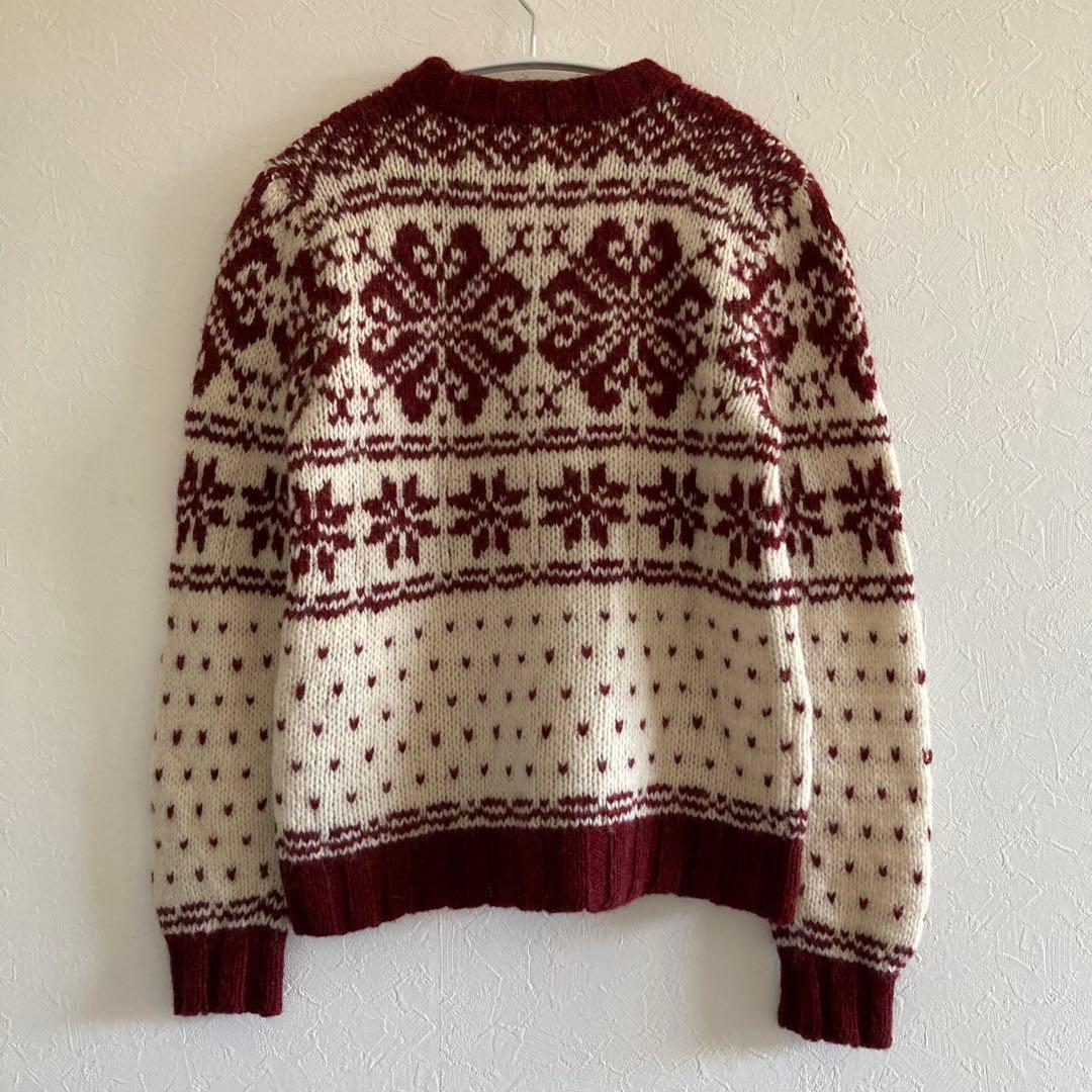 希少　KIN マチュピチュ　オオシマレイ　雪柄ニット　シェットランドウール