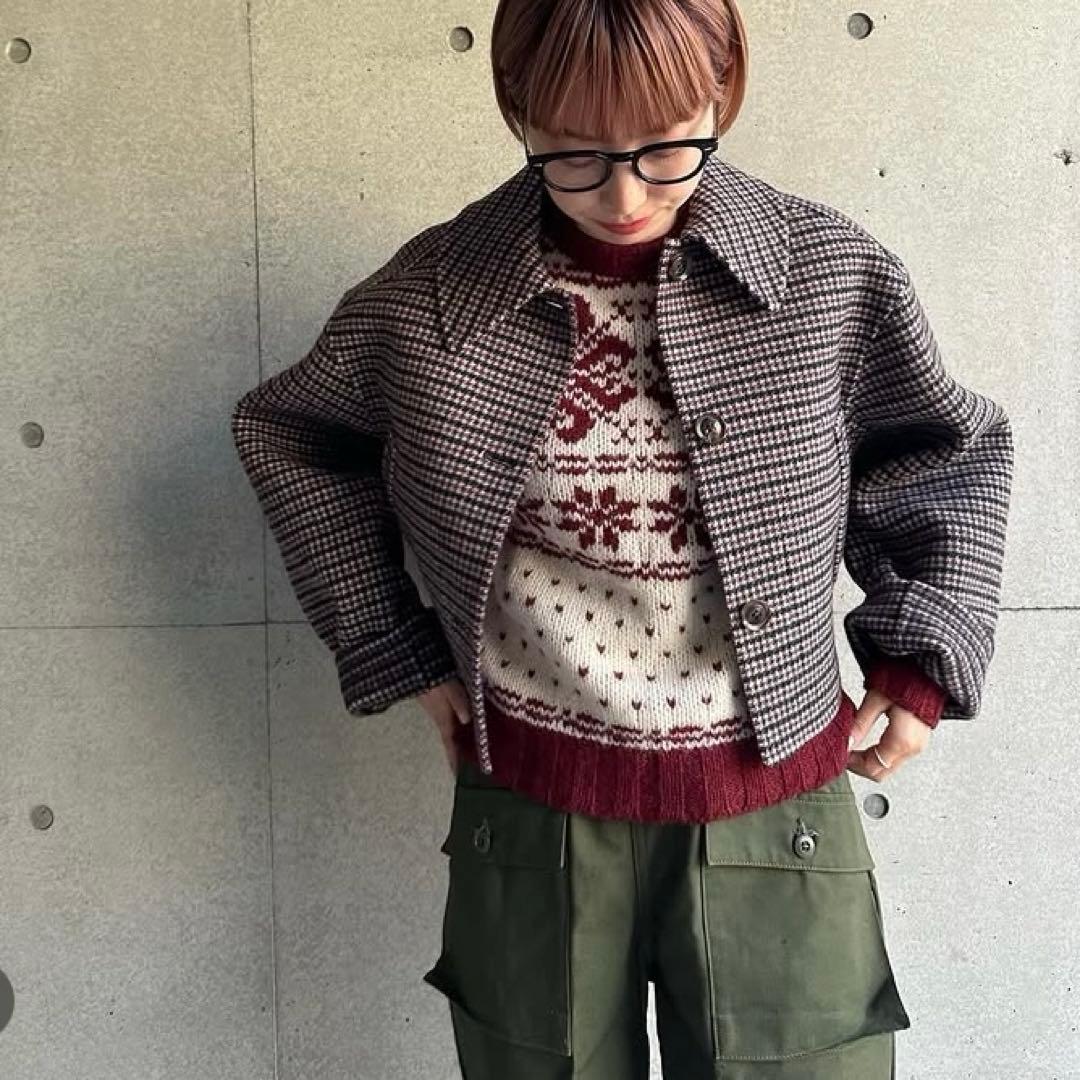 希少　KIN マチュピチュ　オオシマレイ　雪柄ニット　シェットランドウール