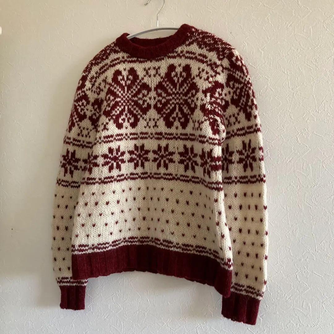 希少　KIN マチュピチュ　オオシマレイ　雪柄ニット　シェットランドウール