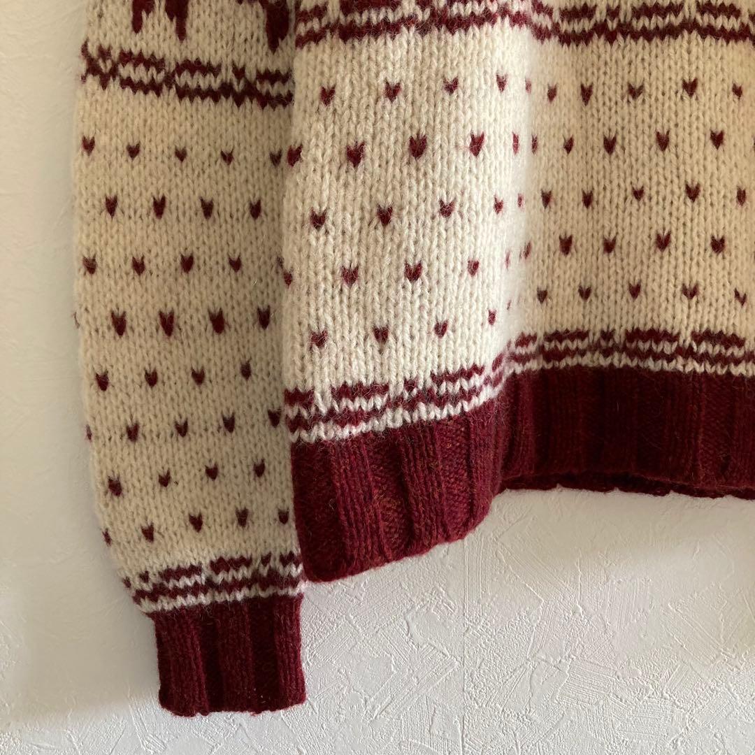 希少　KIN マチュピチュ　オオシマレイ　雪柄ニット　シェットランドウール