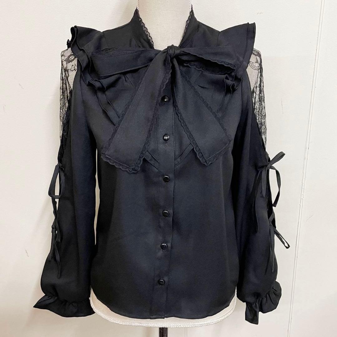 地雷 マーズ mars リボン ブラウス チェックスカパン セットアップ 十字架