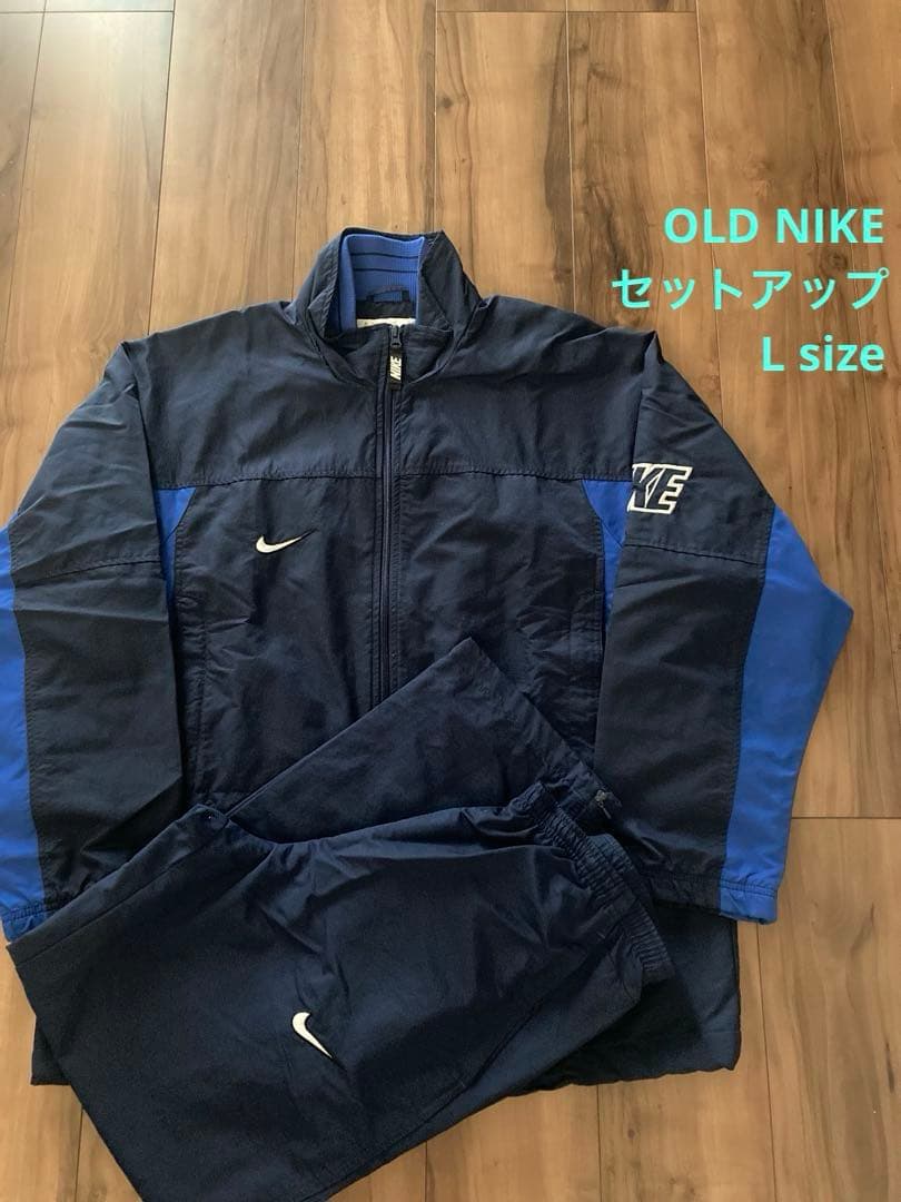 OLD NIKE ナイキ　SET UP セットアップ　ナイロン　刺繍ロゴ　銀タグ