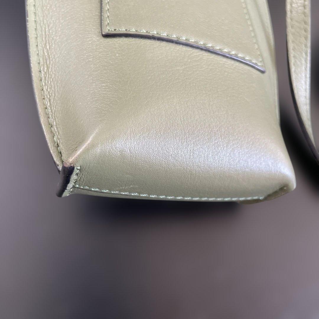 【ピノ】ロエベ　エレファント ポケット　ショルダーバッグ　グリーン