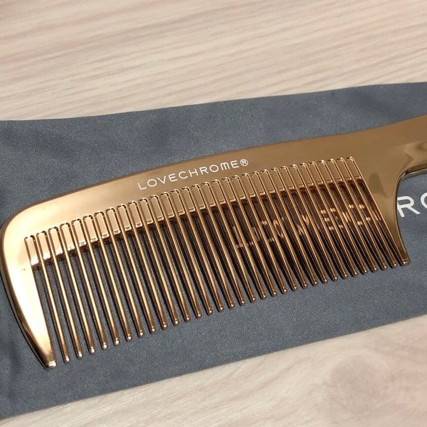 LOVECHROME ヘアコーム ピンク シルバー
