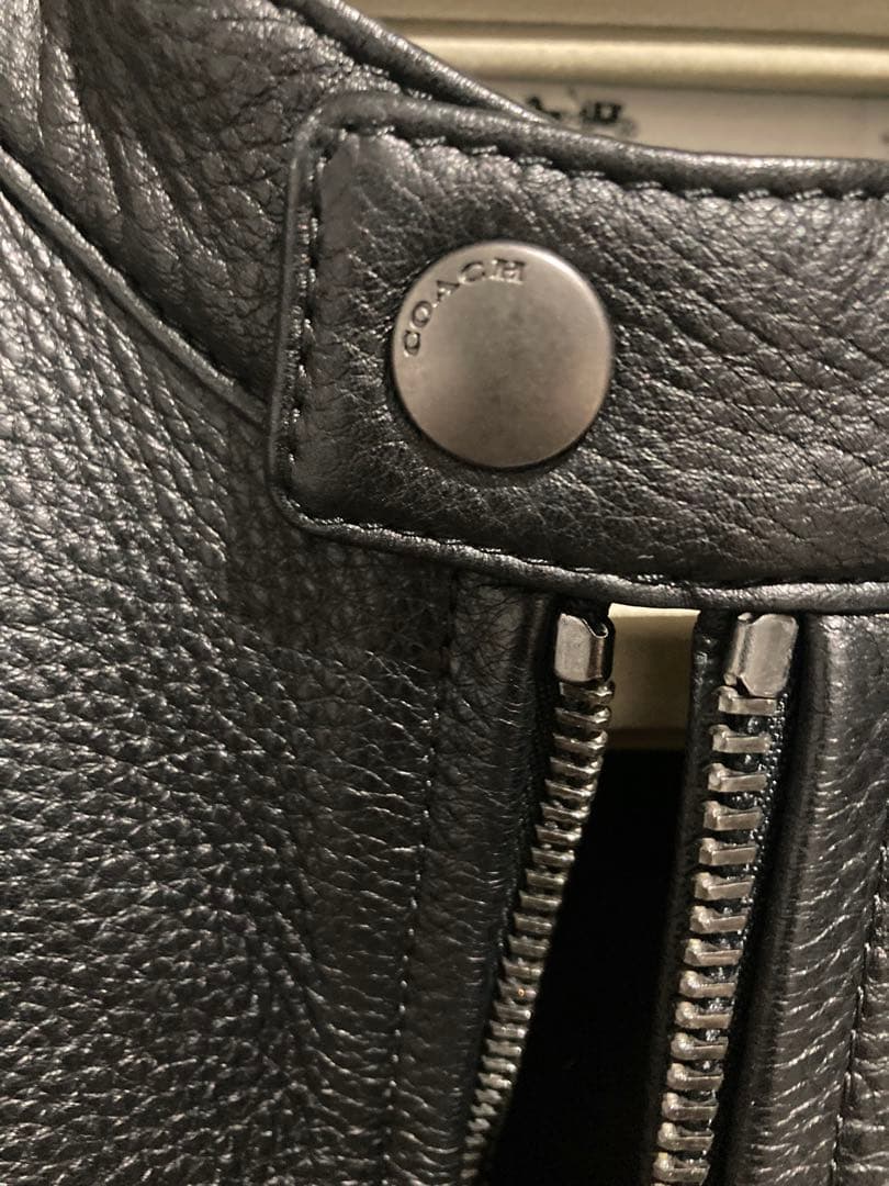 COACH ブラック シングルライダースジャケット M