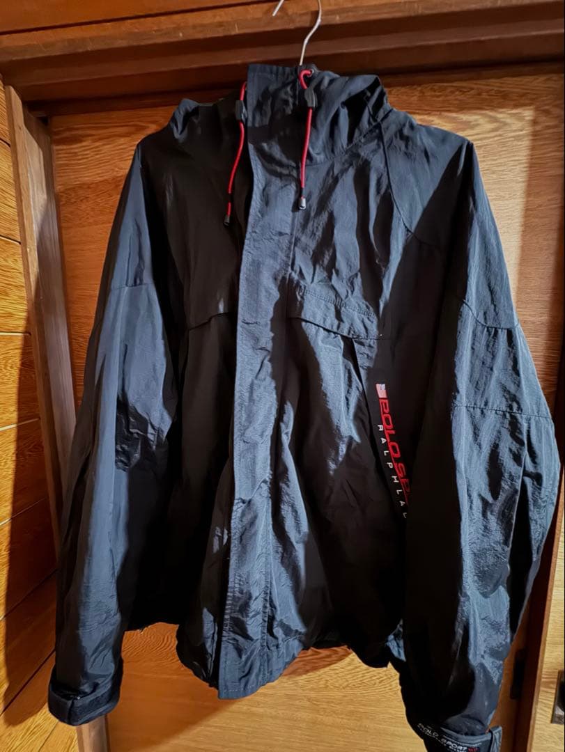 90sPolo Sport ブラック ナイロンジャケット XXL