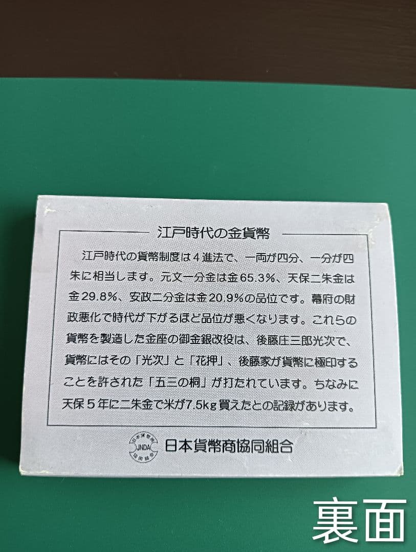 江戸時代の金貨幣3点セット　真正品
