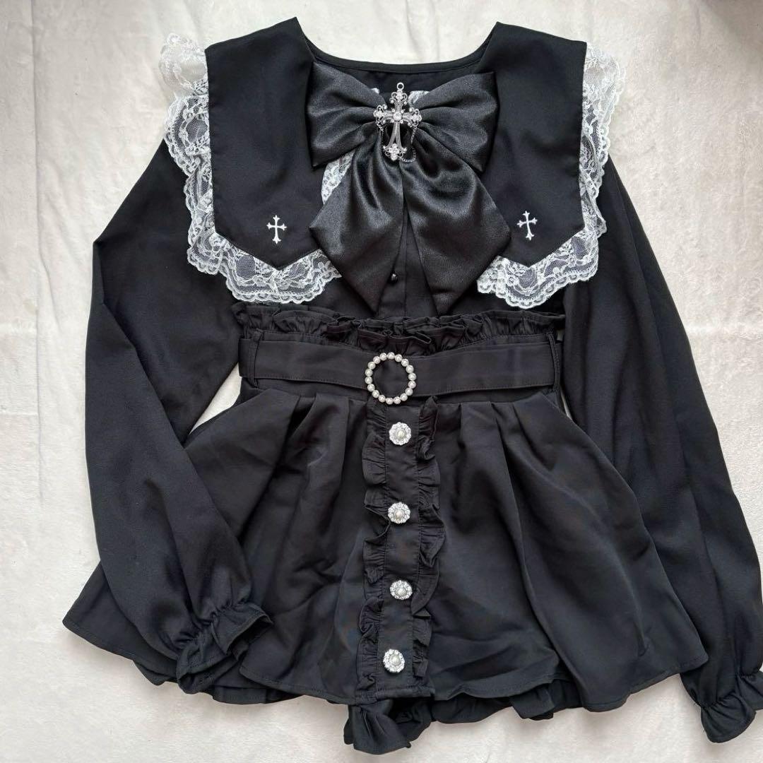 地雷 マーズ セーラー ブラウス ノエミー スカパン 十字架リボン セットアップ