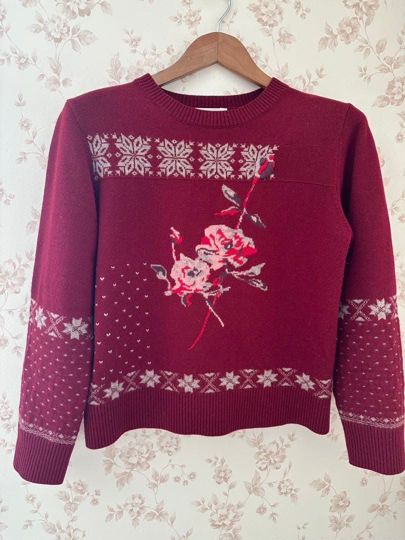 インゲボルグ　フラワー柄ニット　本日1/28迄の出品❗️