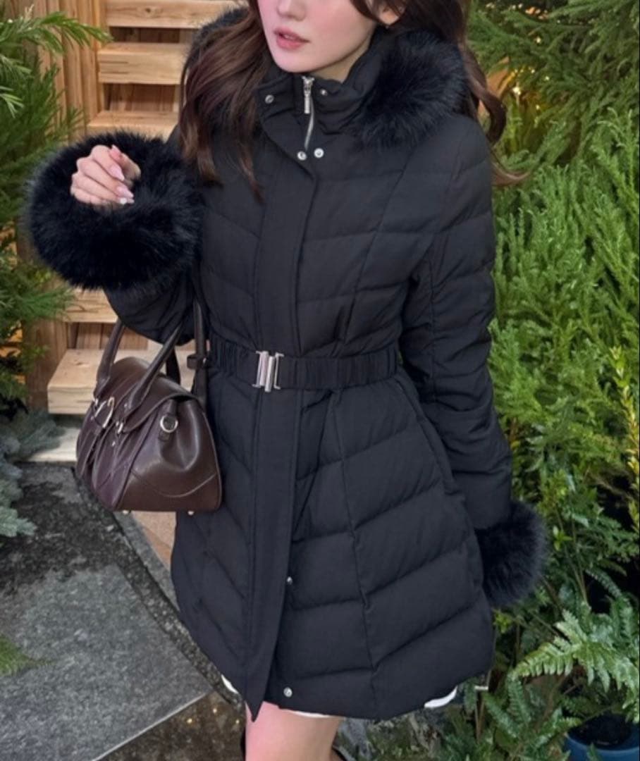 【神くびれダウン】Aラインダウンワンピコート rienda