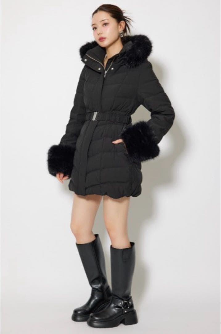 【神くびれダウン】Aラインダウンワンピコート rienda