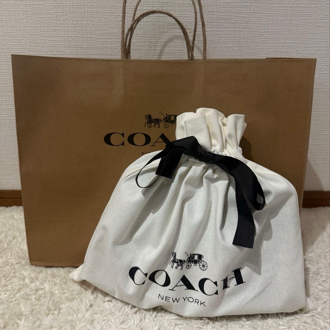 COACHブラックレザーショルダーバッグ