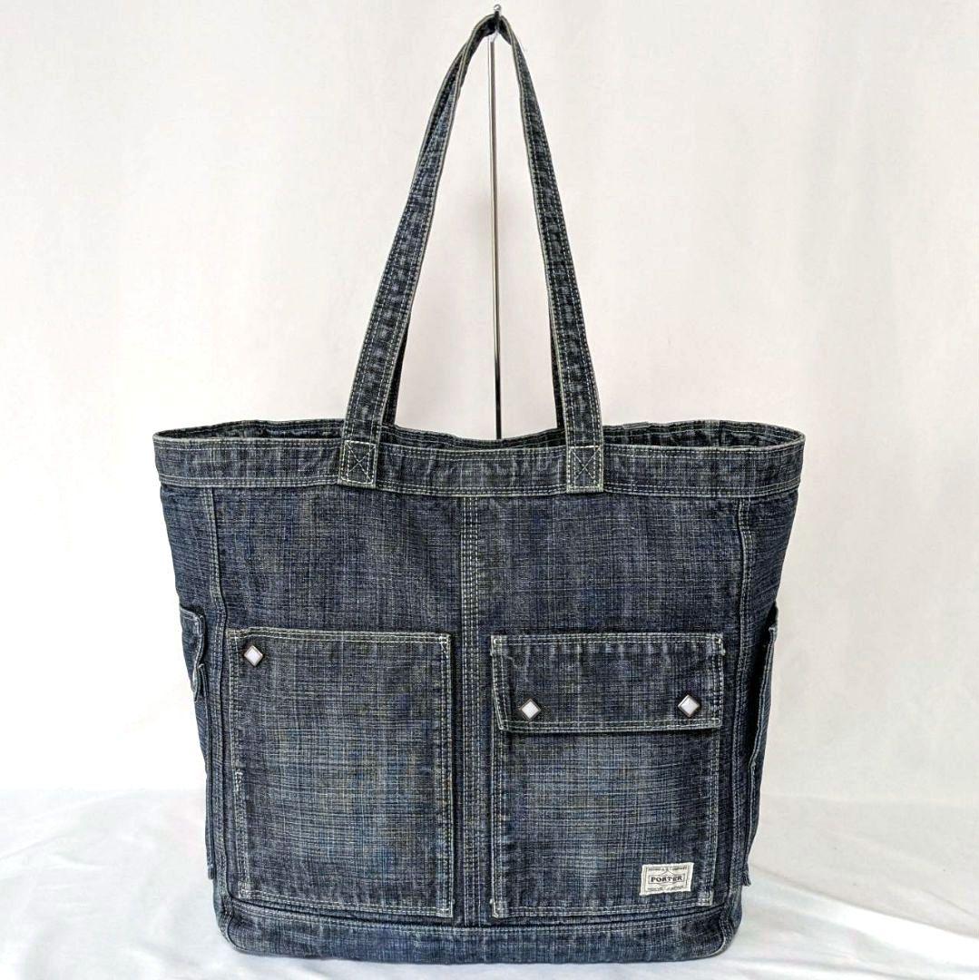 PORTER トートバッグ OUNCE オンス デニム ウエスタン スタッズ