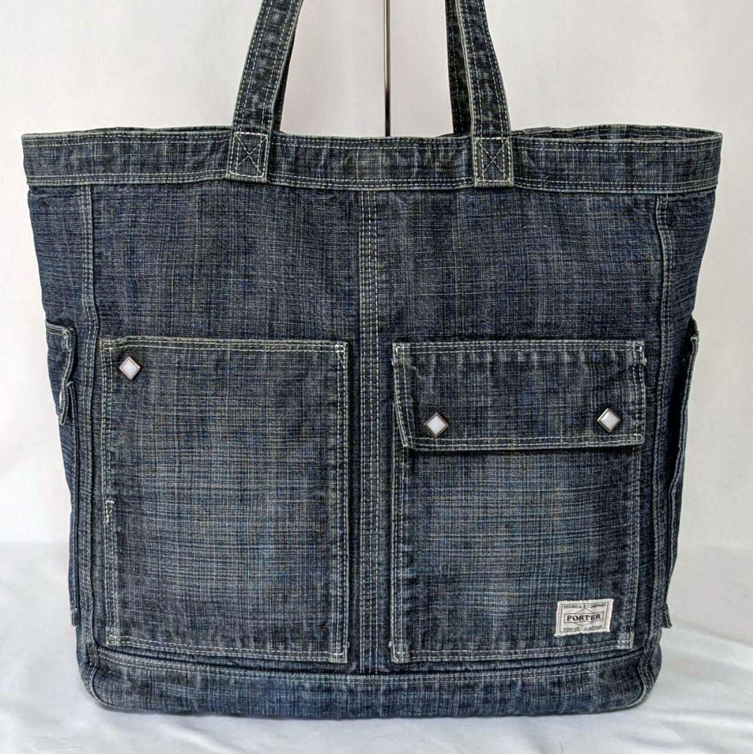 PORTER トートバッグ OUNCE オンス デニム ウエスタン スタッズ