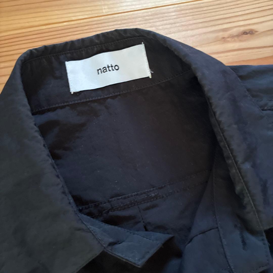 loose silhouette nylon shirt set up ブラック