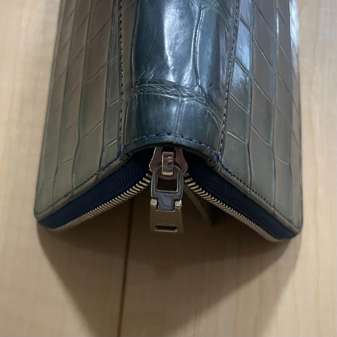 【美品】LESAC レザック クロコダイル ポロサス 長財布 ラウンドジップ