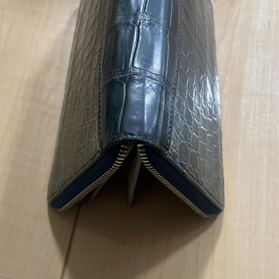 【美品】LESAC レザック クロコダイル ポロサス 長財布 ラウンドジップ