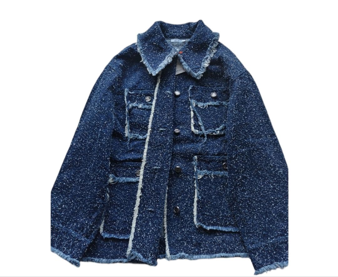 SLY ツイード　ジャケット　デニム　GRAIN TWEED JK-BE