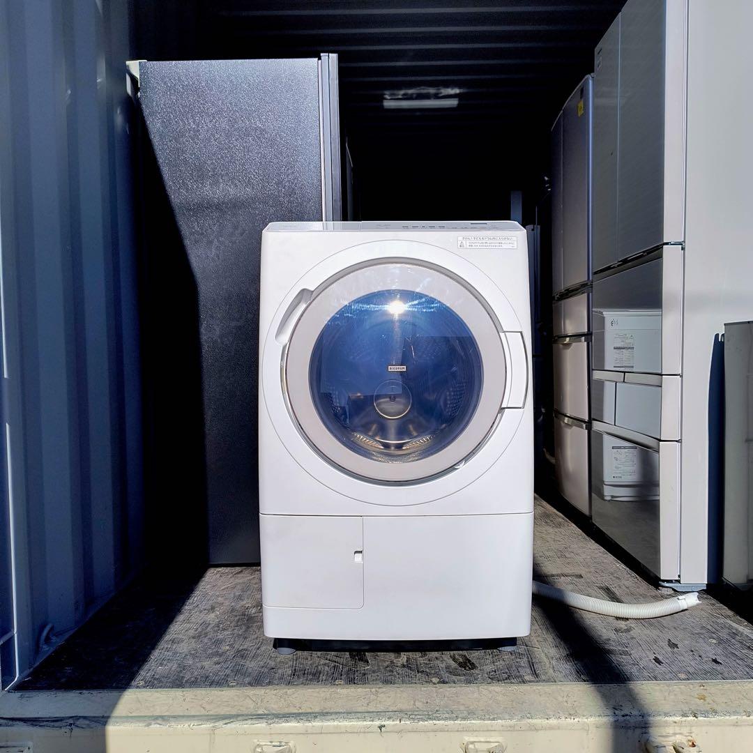 運搬取付無料！シンプルホワイト・純正日立の大容量電気洗濯乾燥機！完動品超美品！