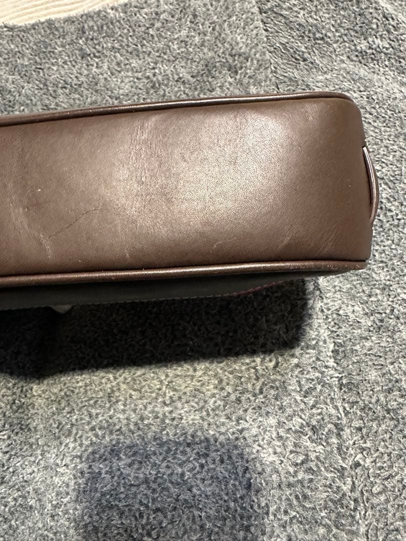 COACHコーチ　アクセサリーポーチ　ハンドバッグ　キャンバス 赤 茶